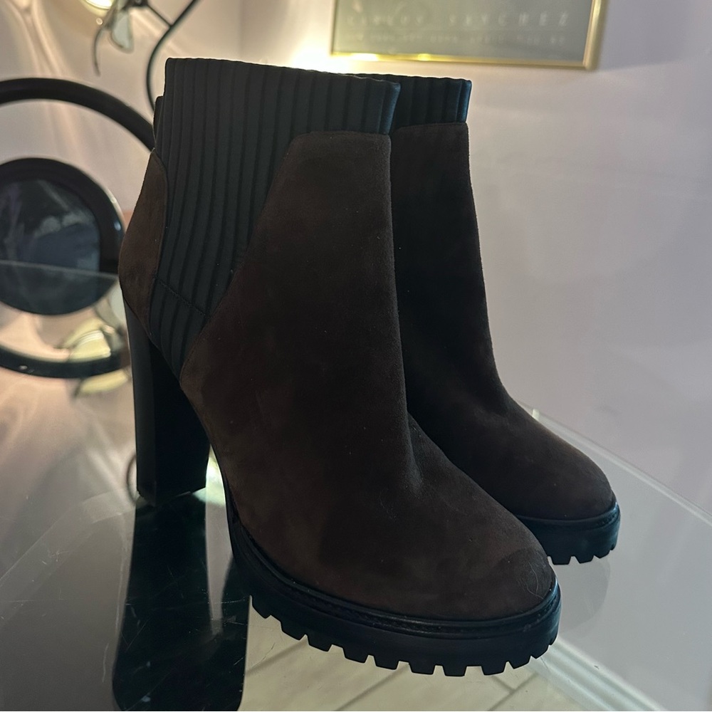 Sergio Rossi Dark Brown Heeled Boots
